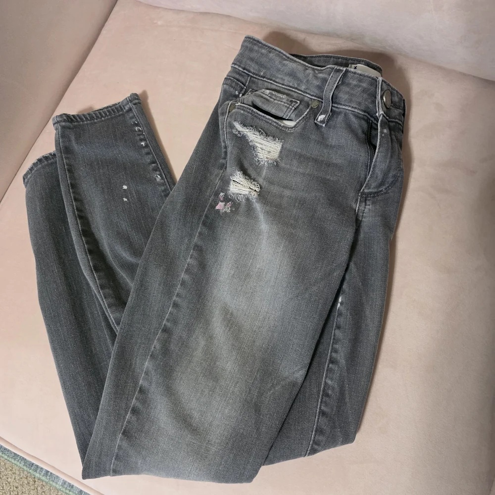 PAIGE Women's Skinny Distressed Gray Jeans - Picture 3 of 8